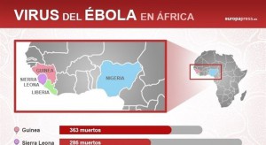 Mapa del ébola