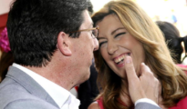 Susana Díaz (PSOE) y Juan Marín (Ciudadanos), en la Feria de Abril.