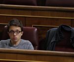 El número dos de Podemos, Íñigo Errejón, en su escaño en el Congreso