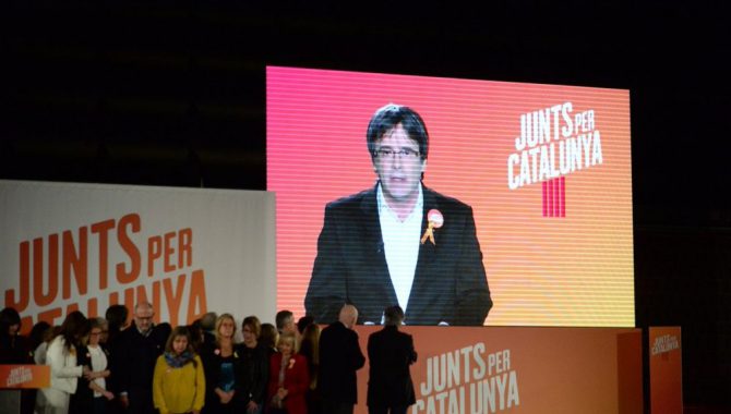 Puigdemont abriendo la campaña electoral del 21D por videoconferencia