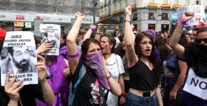 Feministas protestando contra la sentencia de la Manada